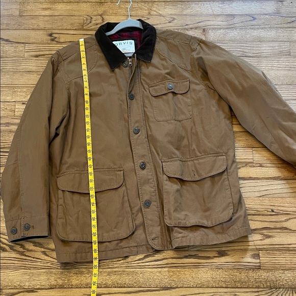 Orvis Tan Field Barn Chore Jacket with Dark Corduroy Collar Sz XL - Picture 10 of 11